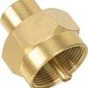 Solid Brass 1LB Bottle Propane Refill Adapter, 1/4'' Female NPT X 1''-20 Female Throwaway Cylinder, LP Gas Fitting For Grill, Camping, RV, Trailer