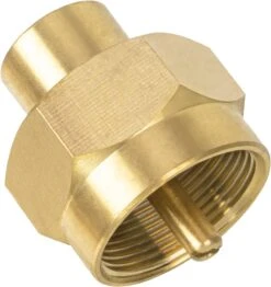 Solid Brass 1LB Bottle Propane Refill Adapter, 1/4'' Female NPT X 1''-20 Female Throwaway Cylinder, LP Gas Fitting For Grill, Camping, RV, Trailer