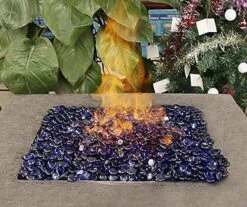1/2'' Patio Heaters Blue Fire Beads Glass Reflective Tempered Fire Beads Rocks For Fire Pits, Fireplace And Fire Bowl -Cheap Grill Store 61qFeZo wpL. AC