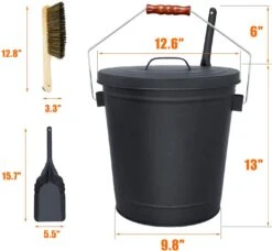 5.2 Gallon Coal Ash Bucket, Pellet Container And Pellet Storage Bucket For Fireplace, Stoves, Pellet Grills -Cheap Grill Store 61sQu4qpQfL. AC SL1500