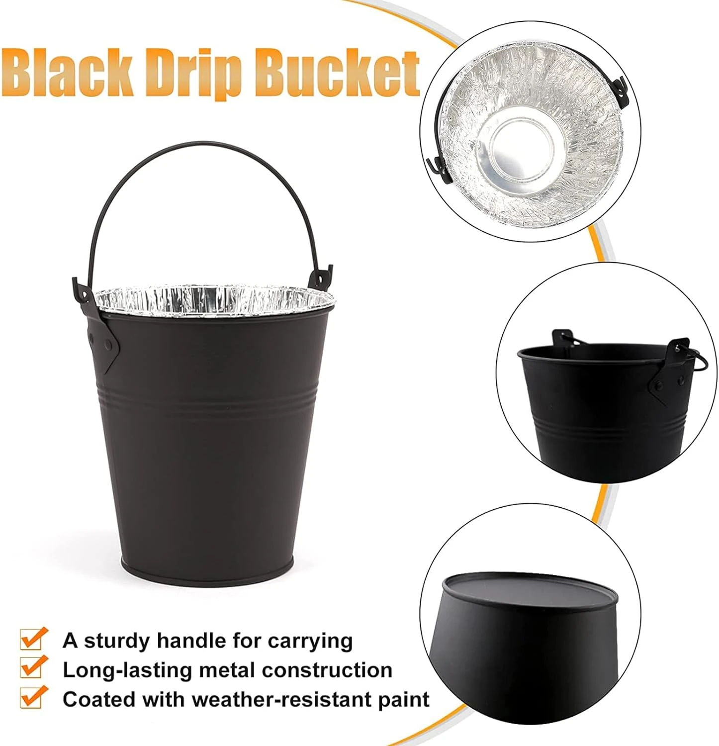 Drip Gease Bucket And 15 Pack Disposable Foil Liners For Most Pit Boss Wood Pellet Smoker Grills 5 Drip Gease Bucket And 15 Pack Disposable Foil Liners For Most Pit Boss Wood Pellet Smoker Grills - Image 3