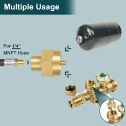 Solid Brass 1LB Bottle Propane Refill Adapter, 1/4'' Female NPT X 1''-20 Female Throwaway Cylinder, LP Gas Fitting For Grill, Camping, RV, Trailer -Cheap Grill Store 61vwUW1LuVL. AC SL1500