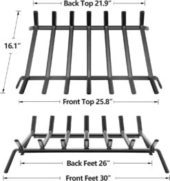 Fireplace Inserts Grates 30 Inch Wide Heavy Duty Solid Steel Wood Holder Rack For Indoor & Outdoor Kindling Wood Stove Hearth Burning Rack -Cheap Grill Store 61zp7MsNJJL. AC SL1500