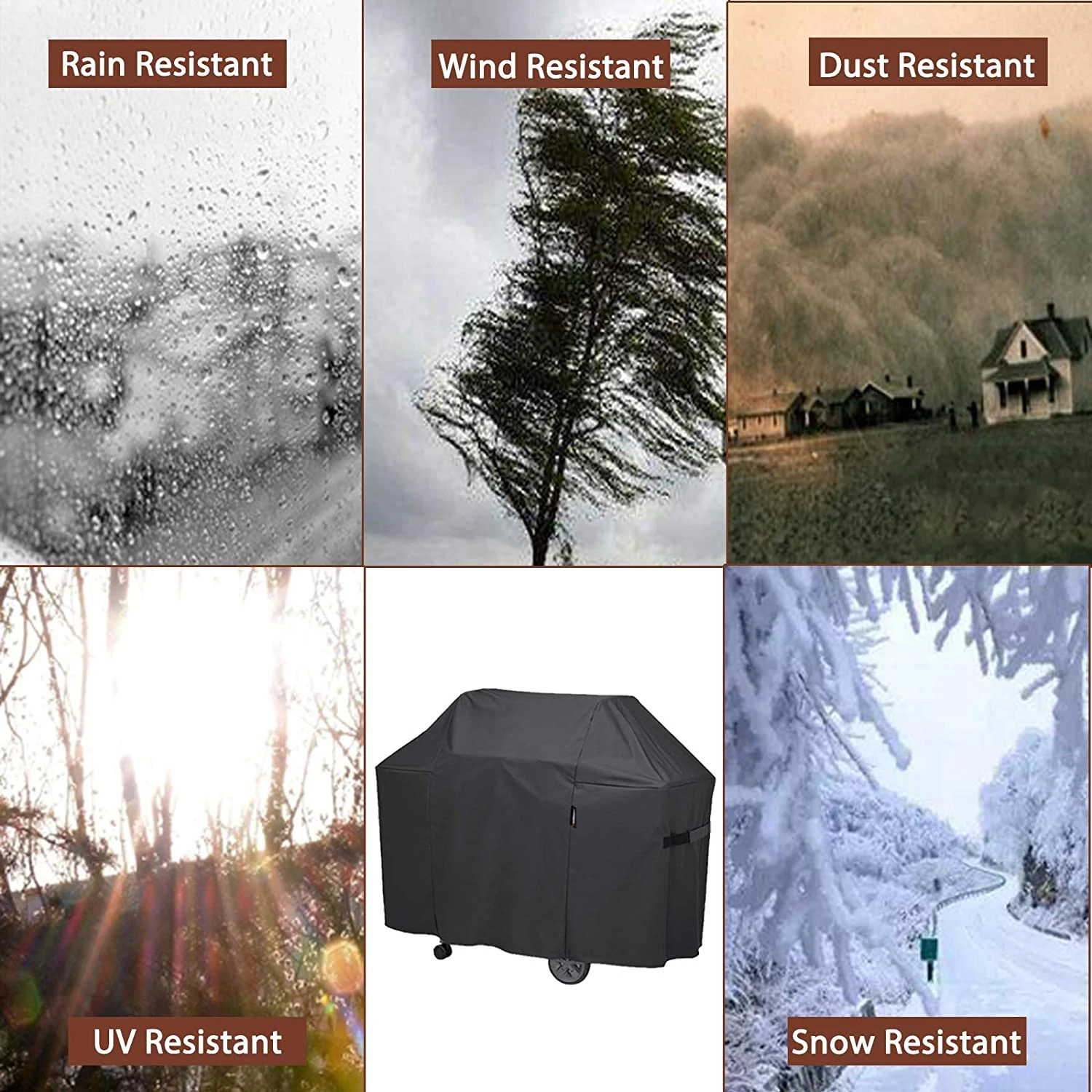 Premium Grill Cover For Broil King 3 Burner Gas Grills, 58L X 25W X 44.5H 7 Premium Grill Cover For Broil King 3 Burner Gas Grills, 58L X 25W X 44.5H - Image 5