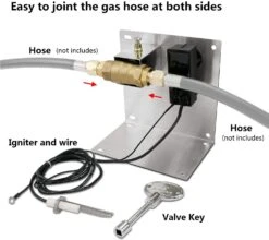 Fire Pit Gas Burner Spark Ignition Kit Including Push Button Igniter Gas Shut-Off Valve With Key -Cheap Grill Store 71 LIS2f8ML. AC SL1500