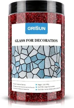 2 Lbs Jar 3-6mm Red Round Crushed Fire Pit Glass Glitter Glass Pebbles Gravel Stone For Crafts Resin Art, Garden Decoration, Fireplace -Cheap Grill Store 71 m3SVeDeL. AC SL1500