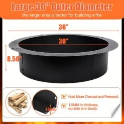 Fire Pit Ring 36-Inch Outer/30-Inch Inner Diameter Gas/Wood Firepit Ring DIY Fire Pit Rim Above Or In-Ground For Backyard, Camping Outdoors -Cheap Grill Store 710LVGp3g1L. AC SL1500
