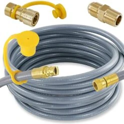 Nature Gas Conversion Kit, 24 Feet Natural Gas 3/8 Female Flare, 1/2 Male Flare Hose With Quick Connect