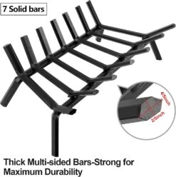 Fireplace Inserts Grates 21 Inch Wide Heavy Duty Solid Steel Wood Holder Rack For Indoor & Outdoor Kindling Wood Stove Hearth Burning Rack -Cheap Grill Store 71270LTx L. AC SL1500