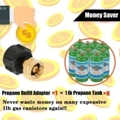 Propane Refill Adapter Fill From 1lb To 20lb, LP Gas Cylinder Tank Coupler Fits QCC1 / Type1 Propane Tank And 1 Lb Throwaway Disposable Cylinder -Cheap Grill Store 713AdCNE4IL. AC SL1500