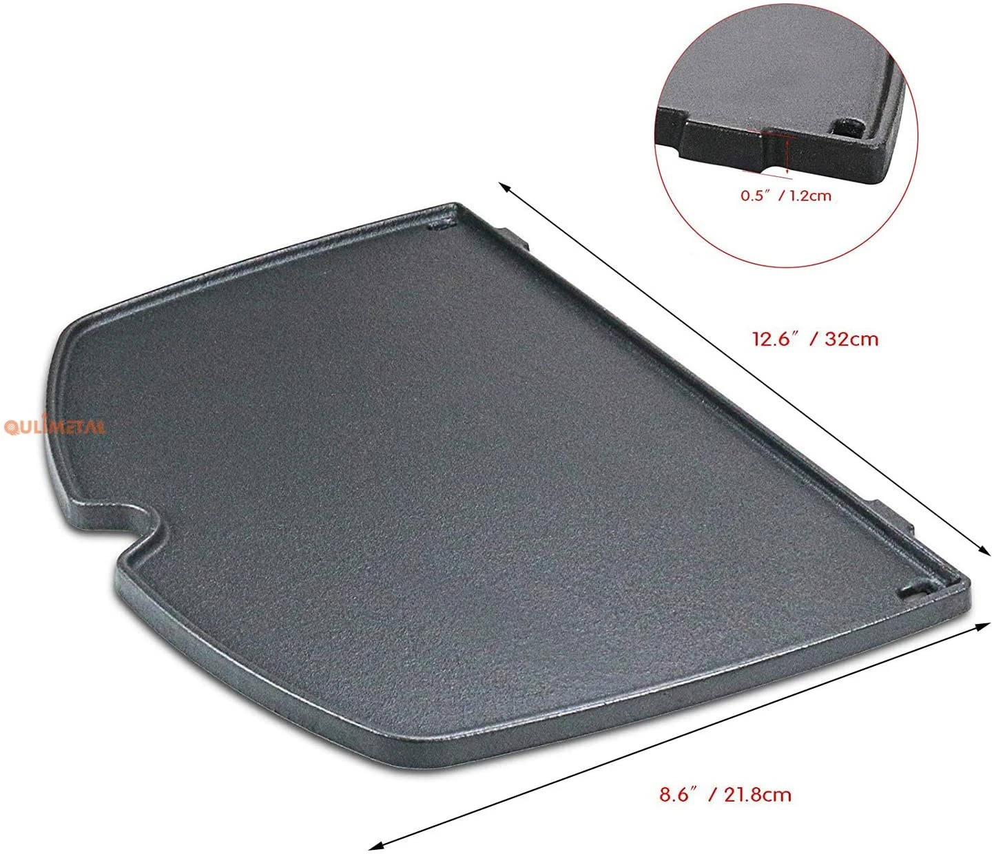 12.6'' Grill Griddle Grates For Weber Q100 Q120 Q1000 Q1200 Series Gas Grills, 6558 Replacement Parts 4 12.6'' Grill Griddle Grates For Weber Q100 Q120 Q1000 Q1200 Series Gas Grills, 6558 Replacement Parts - Image 2