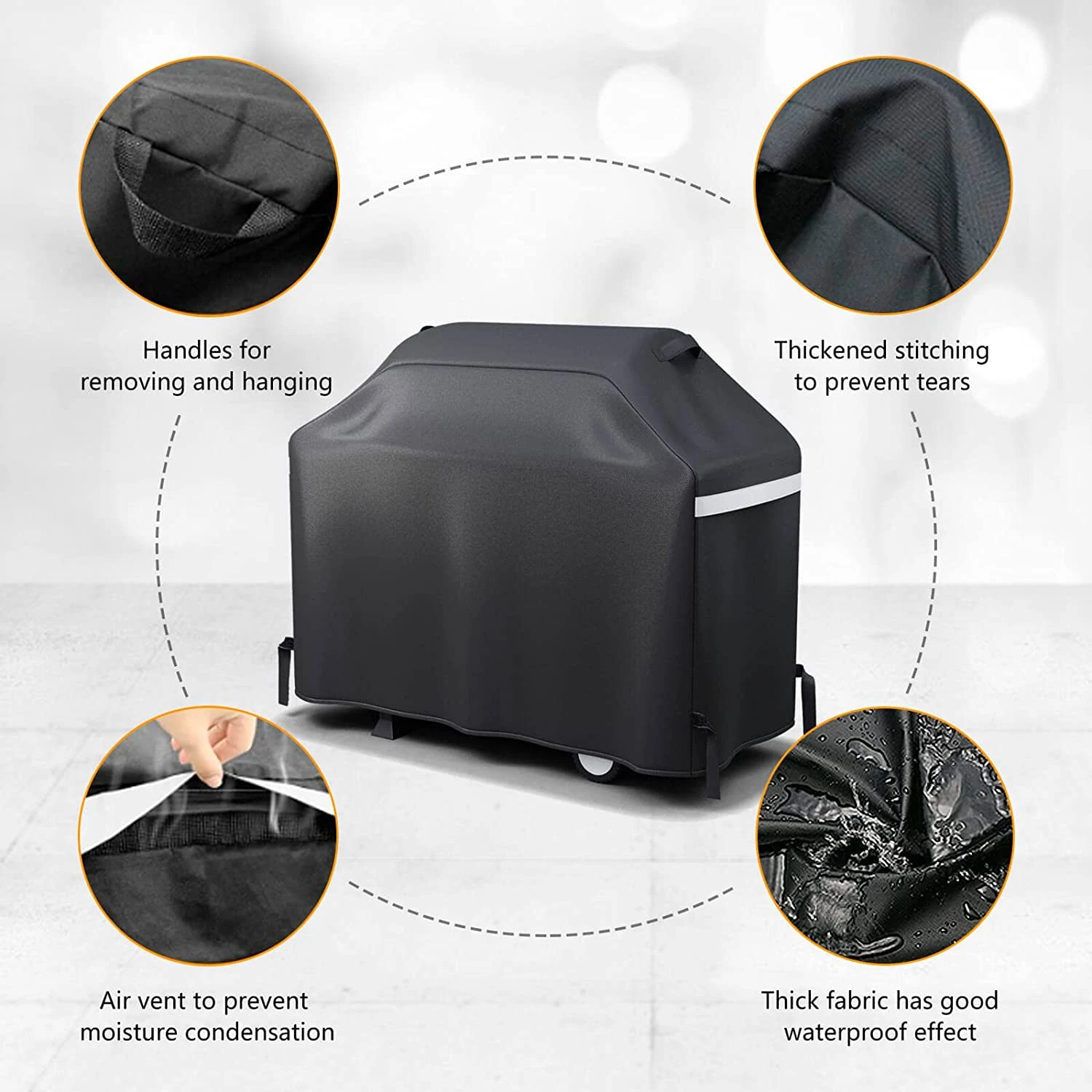 Premium Grill Cover For Char-Broil 4 Burner BBQ Gas Grills 6 Premium Grill Cover For Char-Broil 4 Burner BBQ Gas Grills - Image 4