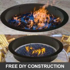 Fire Pit Ring 36-Inch Outer/30-Inch Inner Diameter Gas/Wood Firepit Ring DIY Fire Pit Rim Above Or In-Ground For Backyard, Camping Outdoors -Cheap Grill Store 715dnlfP8CL. AC SL1500