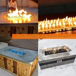 24'' X8'' Stainless Steel Rectangular Drop-in Fire Pit H-Shaped Burner Pan Table With Spark Hose Ignition Kit -Cheap Grill Store 716MITz28VL. AC SL1500