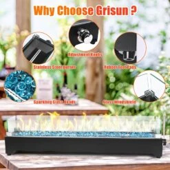 36 Inch Tabletop Propane Fire Pit, 50000 BTU, Stainless Steel Outdoor Portable Fire Pit With Cover And Windscreen 15 36 Inch Tabletop Propane Fire Pit, 50000 BTU, Stainless Steel Outdoor Portable Fire Pit With Cover And Windscreen -Cheap Grill Store 717HfF eM1L. AC SL1500