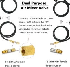 1/2'' Gas Solid Brass Air Mixer Valve 150K BTU Fits Outdoor, Vented And Liquid Propane Fire Pits, Fireplaces 12 1/2'' Gas Solid Brass Air Mixer Valve 150K BTU Fits Outdoor, Vented And Liquid Propane Fire Pits, Fireplaces -Cheap Grill Store 718Y2hZO 5L. AC SL1500