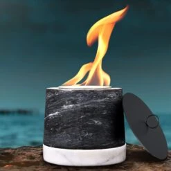 Mini Indoor Marble Tabletop Fire Pit, Clean Burning, Portable Table Top Fireplace Fire Bowl For Smores Home Decor Outdoor Patio Backyard Garden Decor