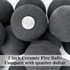 3 Inch Black Round Ceramic Fire Balls For Fire Pit, Tempered Fire Stones For Natural Or Propane Fireplace, Set Of 15 Reusable Fireballs -Cheap Grill Store 719S kqe8PL. AC SL1500