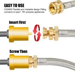5 Feet SS Braided Propane Adapter Hose Converter For QCC1 / Type1 1lb 20 Lb LP Tank, For Weber Q Series And Coleman Stoves -Cheap Grill Store 719nED48RVL. AC SL1500