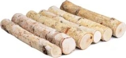 6Pcs Large Birch Wood FireLogs For Indoor Gas Inserts, Ventless & Vented, Propane, Gel, Ethanol, Electric Or Outdoor Fireplaces & Fire Pits