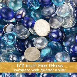 10 LBS 1/2'' Fire Glass Beads White Blue Reflective Tempered Fire Rocks Beads For Fire Pits, Fireplace And Fire Bowl -Cheap Grill Store 71AAGl9idgL. AC SL1000