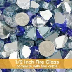 10 LBS Fire Glass White Blue Green For Fire Pits, Fireplace, 1/2'' -Cheap Grill Store 71AYRb3AqbL. AC SL1000