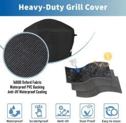 7113 Grill Cover Fits Weber Q100, Q1000, Q1200, Q200, Q2000, Q2200 With The Q Portable Rolling Cart Grills -Cheap Grill Store 71AgsXsigdL. AC SL1500