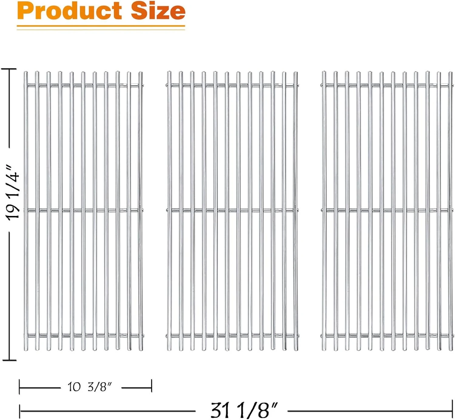 BBQ Cooking Grates For Jenn Air 720-0062, 720-0100, 720-0138, 720-0141, 720-0164 Gas Grills 5 BBQ Cooking Grates For Jenn Air 720-0062, 720-0100, 720-0138, 720-0141, 720-0164 Gas Grills - Image 3
