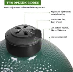 Cast Iron Chimney Cap For Large & Medium & XLarge Big Green Egg BGE Kamado Ceramic Charcoal Grills, REGGulator Top Daisy Wheel Dual Function Metal Top -Cheap Grill Store 71BWeNvyAQL. AC SL1500