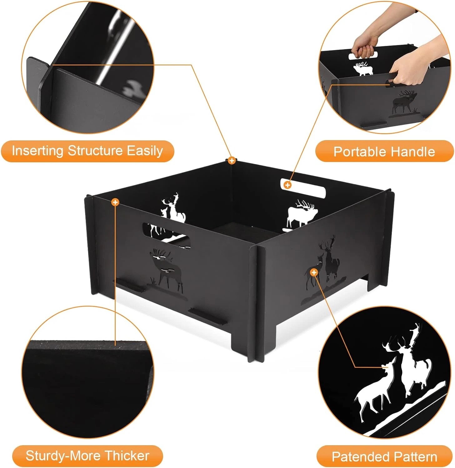 15.8 Inch Collapsible Wood Burning Fire Pit Fire Ring Outdoor Indoor Accessories For Backyard Patio Bonfire, BBQ Camping Travel Or Picnic 6 15.8 Inch Collapsible Wood Burning Fire Pit Fire Ring Outdoor Indoor Accessories For Backyard Patio Bonfire, BBQ Camping Travel Or Picnic - Image 4