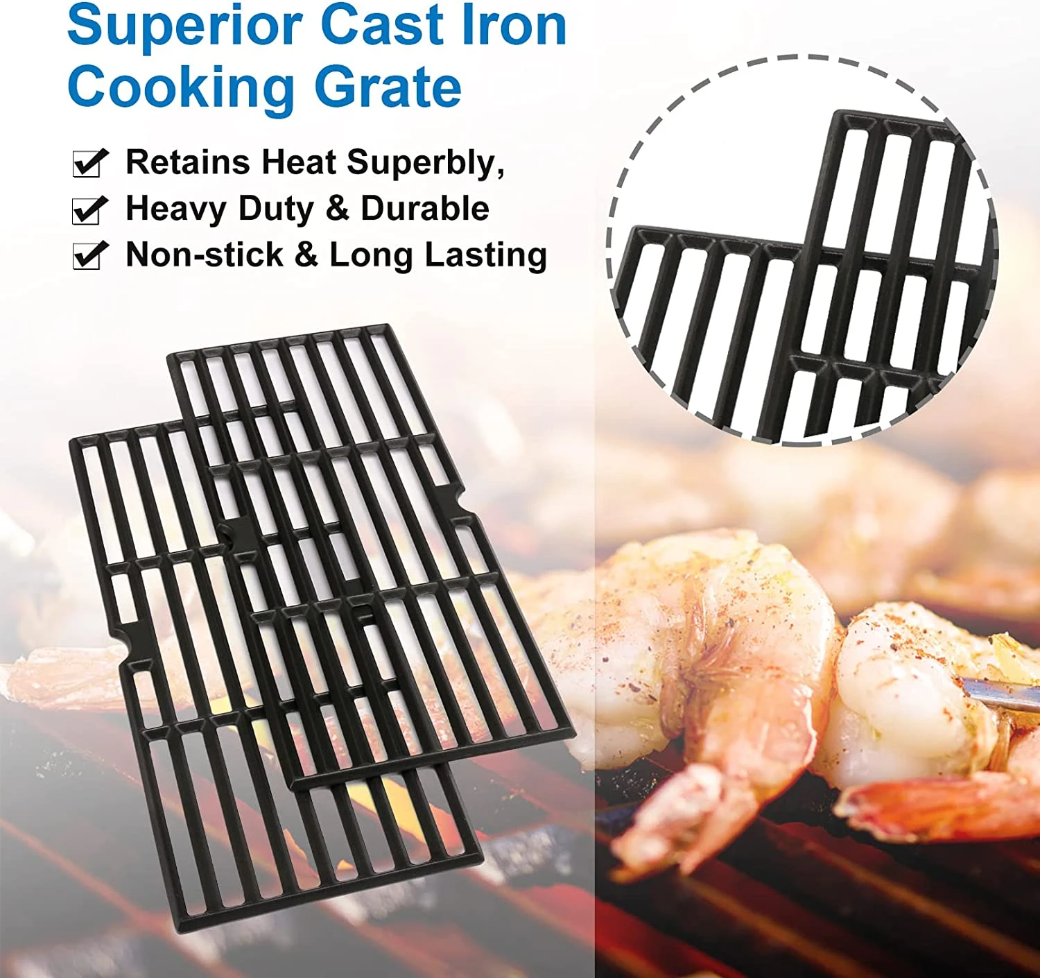 Cooking Grid Grates Fit For Kitchen Aid 720-0953, 720-0953A, 730-0953 3 Burner Gas Grills 6 Cooking Grid Grates Fit For Kitchen Aid 720-0953, 720-0953A, 730-0953 3 Burner Gas Grills - Image 4