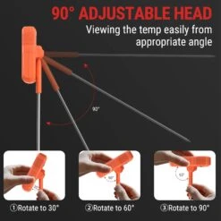 8" Long Probe Instant Read Meat Thermometer For Grilling Smoker BBQ Deep Fry Oil Thermometer, Waterproof Digital Candy Thermometer -Cheap Grill Store 71EJBucRjDL. SL1500