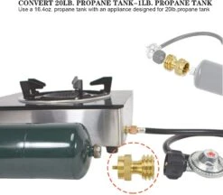 Solid Brass Saver 1 LB Round LP Adapter Converter Universal Small Bottle For Gas Grill And Propane Tree, 1-20'' Male Throwaway Cylinder Thread -Cheap Grill Store 71EWShbL7vL. AC SL1500