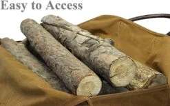 Waxed Canvas Rust Firewood Log Carrier Tote Large Fire Wood Bag Durable Fireplace Wood Stove Accessories With Leather Gloves -Cheap Grill Store 71GaBZ PhfL. AC SX679. SX. UX. SY. UY
