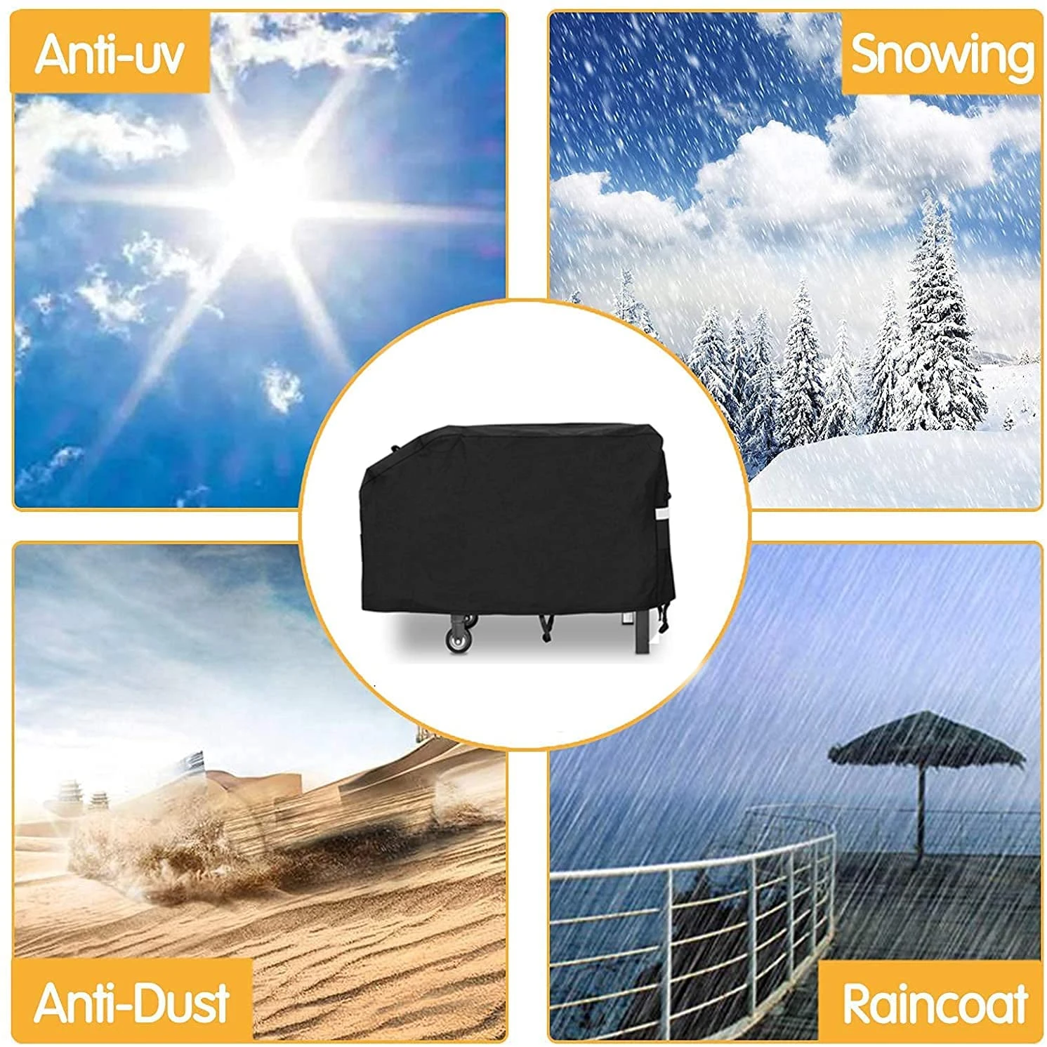 28'' Griddle Cover, Melting Dome Lid And Spatula Kit For Blackstone And Most 2 Burner Flat Top Grill Griddles, Heavy Duty BBQ Cover With Support Pole 8 28'' Griddle Cover, Melting Dome Lid And Spatula Kit For Blackstone And Most 2 Burner Flat Top Grill Griddles, Heavy Duty BBQ Cover With Support Pole - Image 6