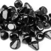 1'' High Luster Reflective Tempered Black Fire Glass Diamonds Rock For Fire Pit, Fireplace, 10 LBS Kit