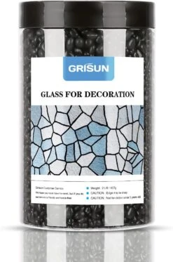 2 Lbs Jar 3-6mm Onyx Black Round Crushed Fire Pit Glass Glitter Glass Pebbles Gravel Stone For Crafts Resin Art, Garden Decoration, Fireplace -Cheap Grill Store 71Jzr 28f3L. AC SL1500