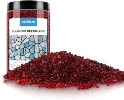 2 Lbs Jar 3-6mm Red Round Crushed Fire Pit Glass Glitter Glass Pebbles Gravel Stone For Crafts Resin Art, Garden Decoration, Fireplace -Cheap Grill Store 71KCzCELNHL. AC SL1500