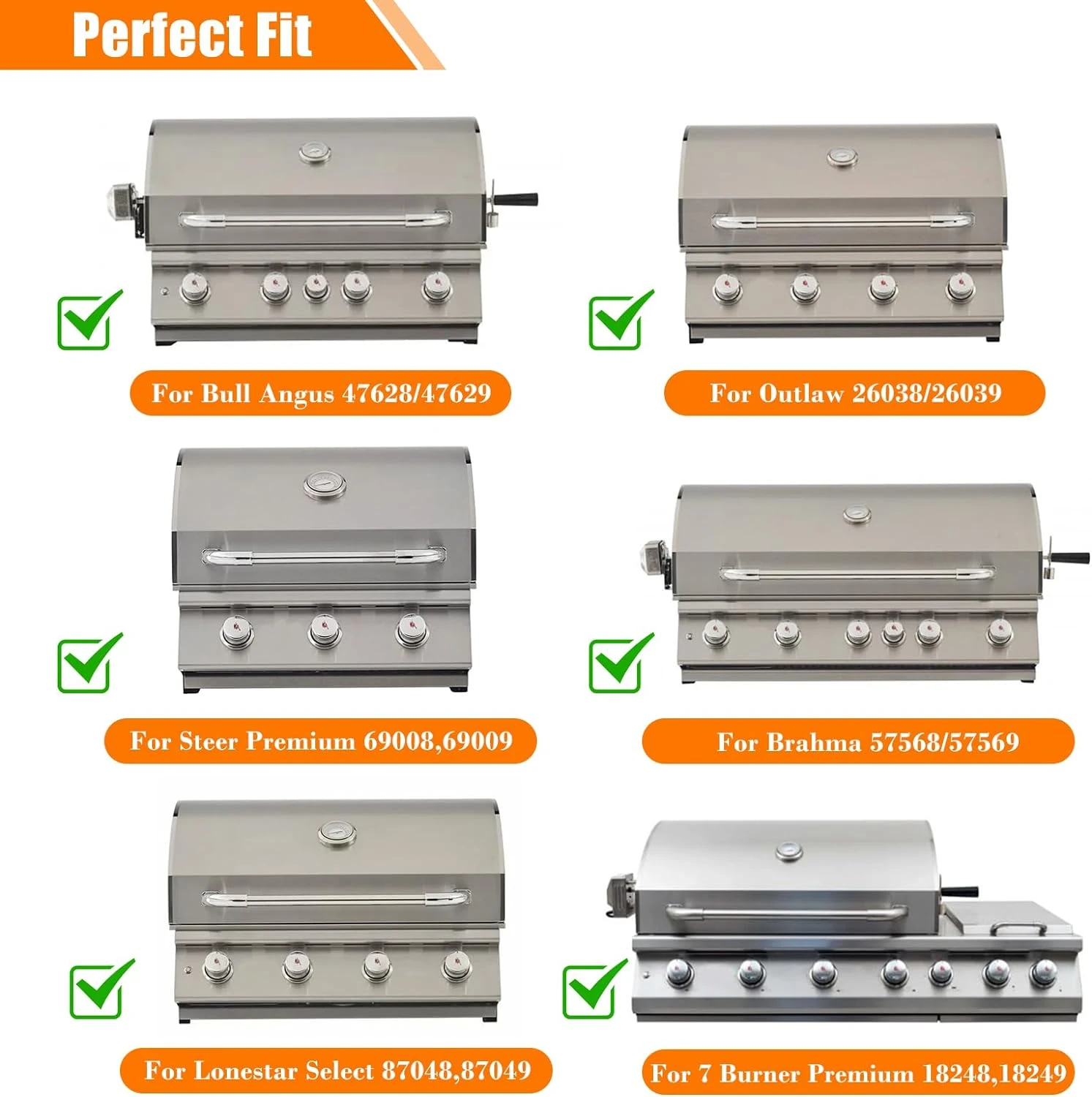 Cooking Grates Kit For Bull Angus, Brahma, Outlaw, Steer Premium, Lonestar Select, 7 Burner Premium Series Gas Grills 4 Cooking Grates Kit For Bull Angus, Brahma, Outlaw, Steer Premium, Lonestar Select, 7 Burner Premium Series Gas Grills - Image 2