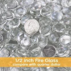 10 LBS 1/2'' Ultra White Fire Glass Beads Reflective Tempered Fire Rocks Beads For Fire Pits, Fireplace And Fire Bowl -Cheap Grill Store 71MFBtcIcnL. AC SL1000