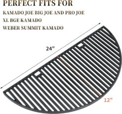 Half Moon Cast Iron Grill Grate Fits Kamado Joe Big Joe 24 Inch, Weber Summit Kamado E6/S6 Charcoal Grills, BGE, Etc -Cheap Grill Store 71MkWGasFoL. AC SL1500