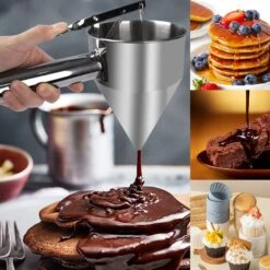 Pancake Batter Dispenser, 1200ml Funnel Cake Dispenser With Stand And Basting Brush, Batter Funnel Dispenser For Cupcakes, Waffles, Or Any Baked Goods -Cheap Grill Store 71N3nMmBZXL. SL1500
