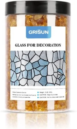 2 Lbs Jar 3-6mm Gold Crushed Fire Pit Glass Glitter Glass Pebbles Gravel Stone For Crafts Resin Art, Garden Decoration, Fireplace -Cheap Grill Store 71NQ6Y7juPL. AC SL1500