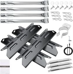 Repair Kit For Kenmore 4 Burner Grill, Burner Tube+Heat Plates +Crossover For PG-40409SOLB, 146.10017510, 146.46372610, 146.23680310, 146.34611410