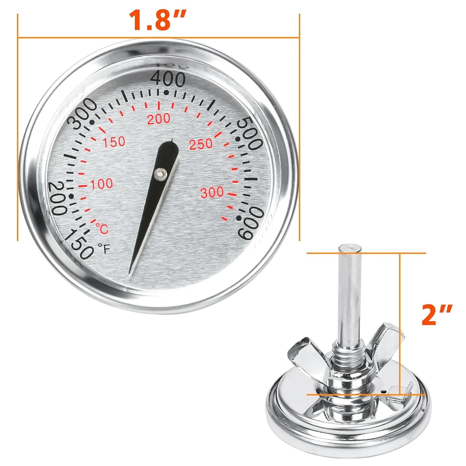 7581 Thermometer 60540 Fits All Weber Spirit I & II 200 & 300 Series Grills, Q Series And Charcoal Grills 5 7581 Thermometer 60540 Fits All Weber Spirit I & II 200 & 300 Series Grills, Q Series And Charcoal Grills - Image 3