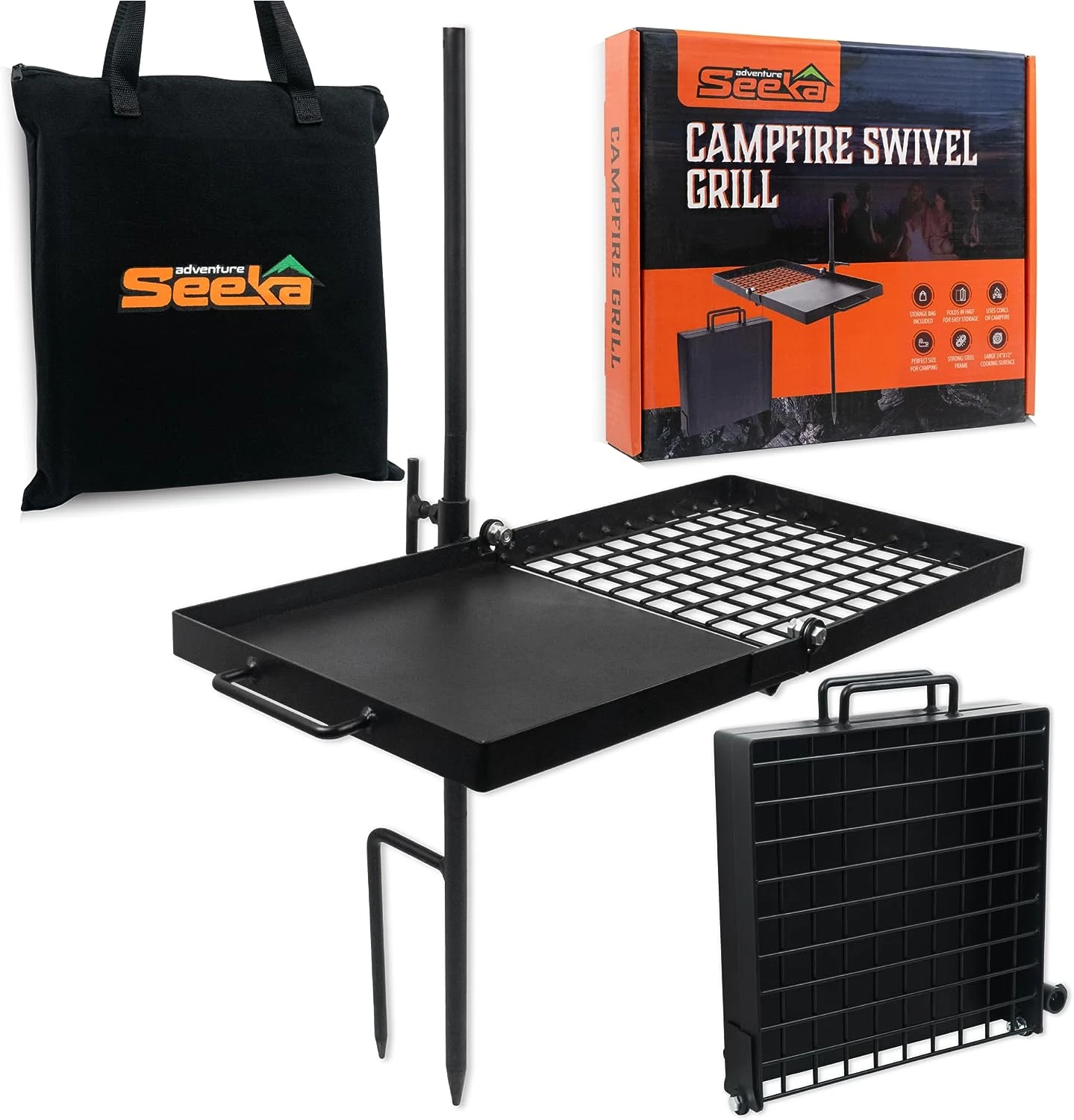 Campfire Swivel Grill Grate Fully Adjustable Fire Pit Grill Grate Over Fire Pit Grill Grate & Camp Fire Cooking Rack 3 Campfire Swivel Grill Grate Fully Adjustable Fire Pit Grill Grate Over Fire Pit Grill Grate & Camp Fire Cooking Rack