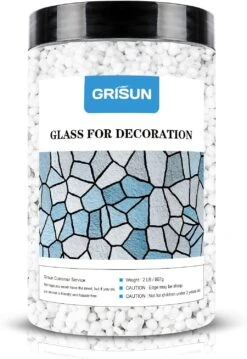 2 Lbs Jar 3-6mm White Porcelain Round Crushed Fire Pit Glass Glitter Glass Pebbles Gravel Stone For Crafts Resin Art, Garden Decoration, Fireplace -Cheap Grill Store 71PCJ w4BFL. AC SL1500