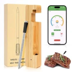Wireless Bluetooth Meat Thermometer, Long-Range Digital Thermometer For Precise Temperature Monitoring In BBQ, Oven, Smoker, Grill