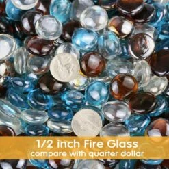 10 LBS 1/2'' Fire Glass Beads White Blue Copper Reflective Tempered Fire Rocks Beads For Fire Pits, Fireplace And Fire Bowl -Cheap Grill Store 71PM8CVSCGL. AC SL1000