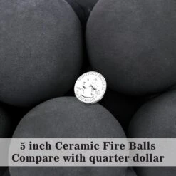 5 Inch Black Round Ceramic Fire Balls For Fire Pit, Tempered Fire Stones For Natural Or Propane Fireplace, Set Of 6 Reusable Fireballs -Cheap Grill Store 71PagGeMf0L. AC SL1500